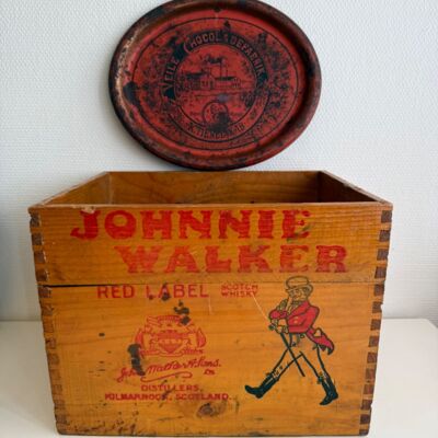 Vintage whiskykasse  &  reklamebakke - 1506