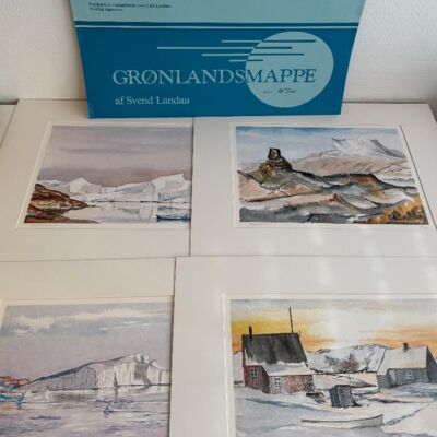 Svend Landau Grønlandsmappe med 4 billeder - 1147